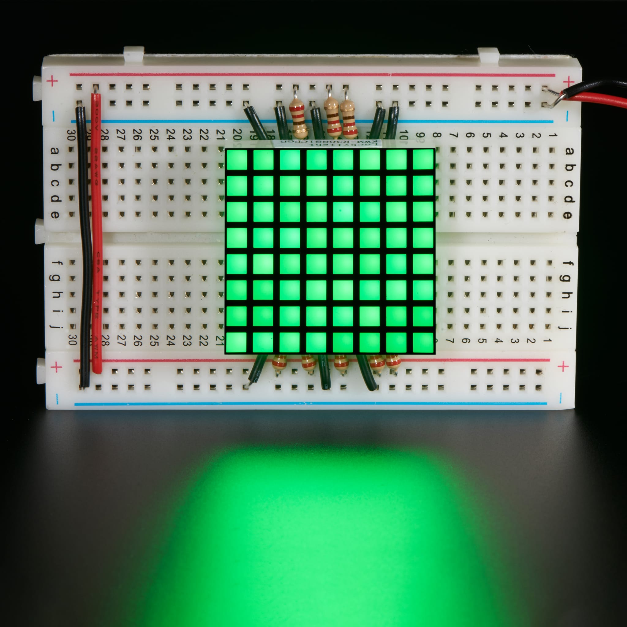 1.2" 8x8 Matrix Square Pixel - Pure Green (KWM-R30881CPGB) by Adafruit - The Pi Hut