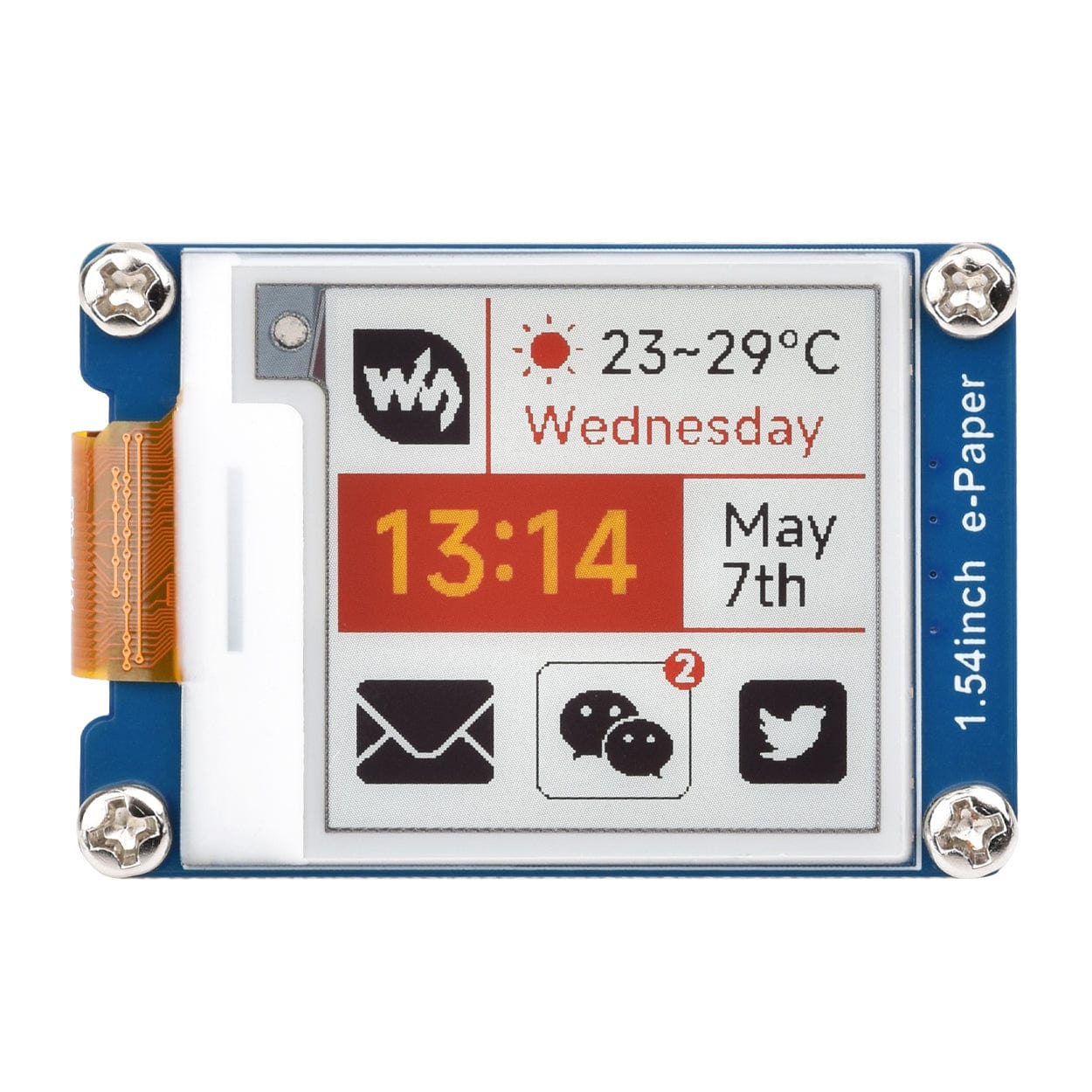 1.54" e-Paper Display (G) - Red/Yellow/Black/White (200x200) by Waveshare - The Pi Hut