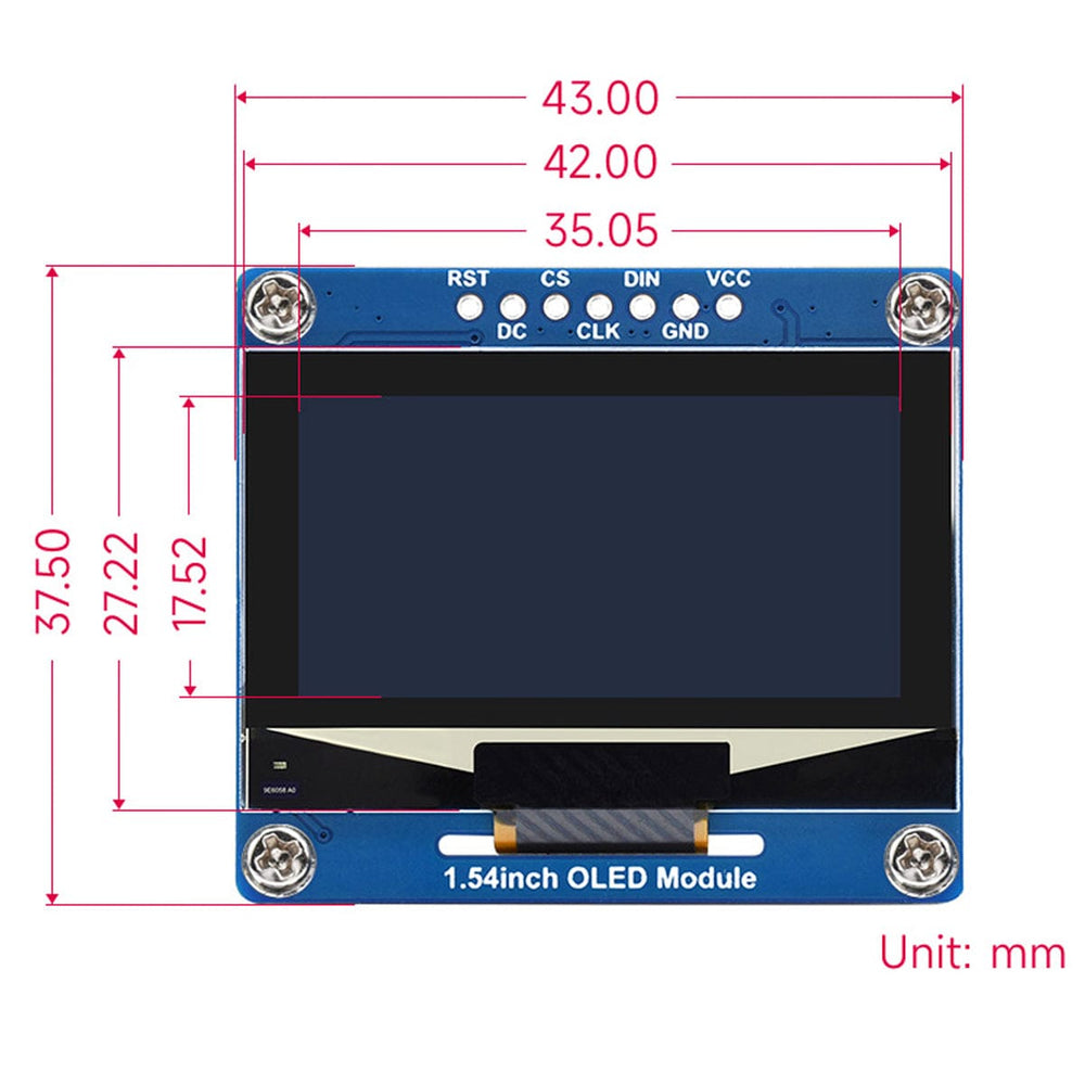 1.54" OLED Display Module (128 x 64) - The Pi Hut