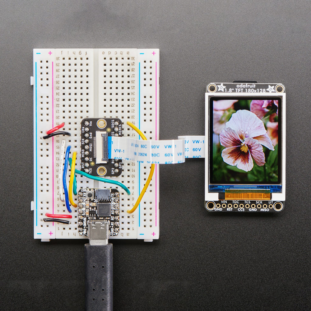 1.8" Colour TFT LCD display with MicroSD Card Breakout (ST7735R) by Adafruit - The Pi Hut