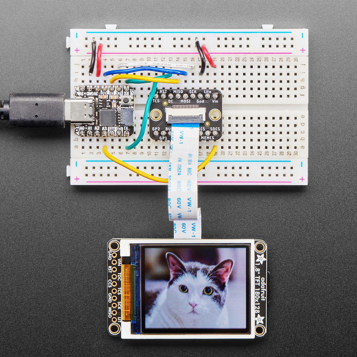 1.8" Colour TFT LCD display with MicroSD Card Breakout (ST7735R) by Adafruit - The Pi Hut