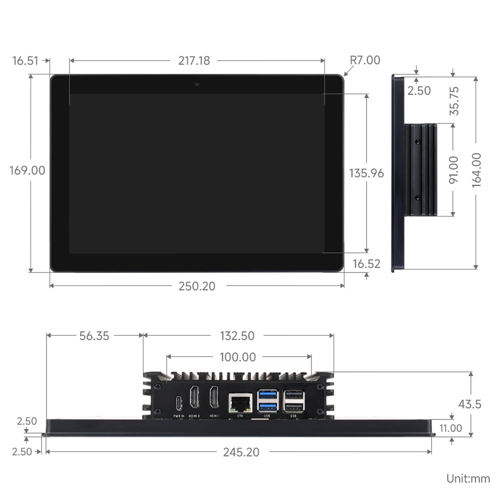10.1" IPS Display + Aluminium Enclosure for Raspberry Pi by Waveshare - The Pi Hut