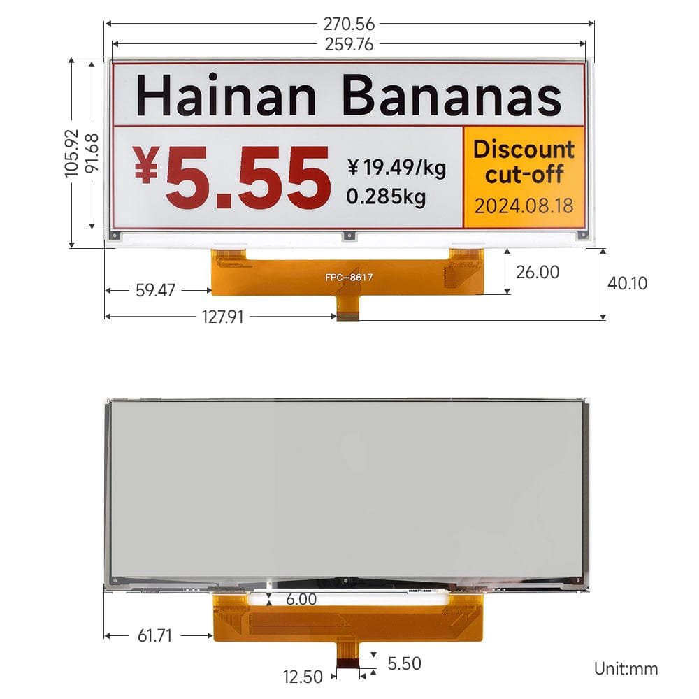 10.85" e-Paper Display (G) with HAT for Raspberry Pi by Waveshare - The Pi Hut
