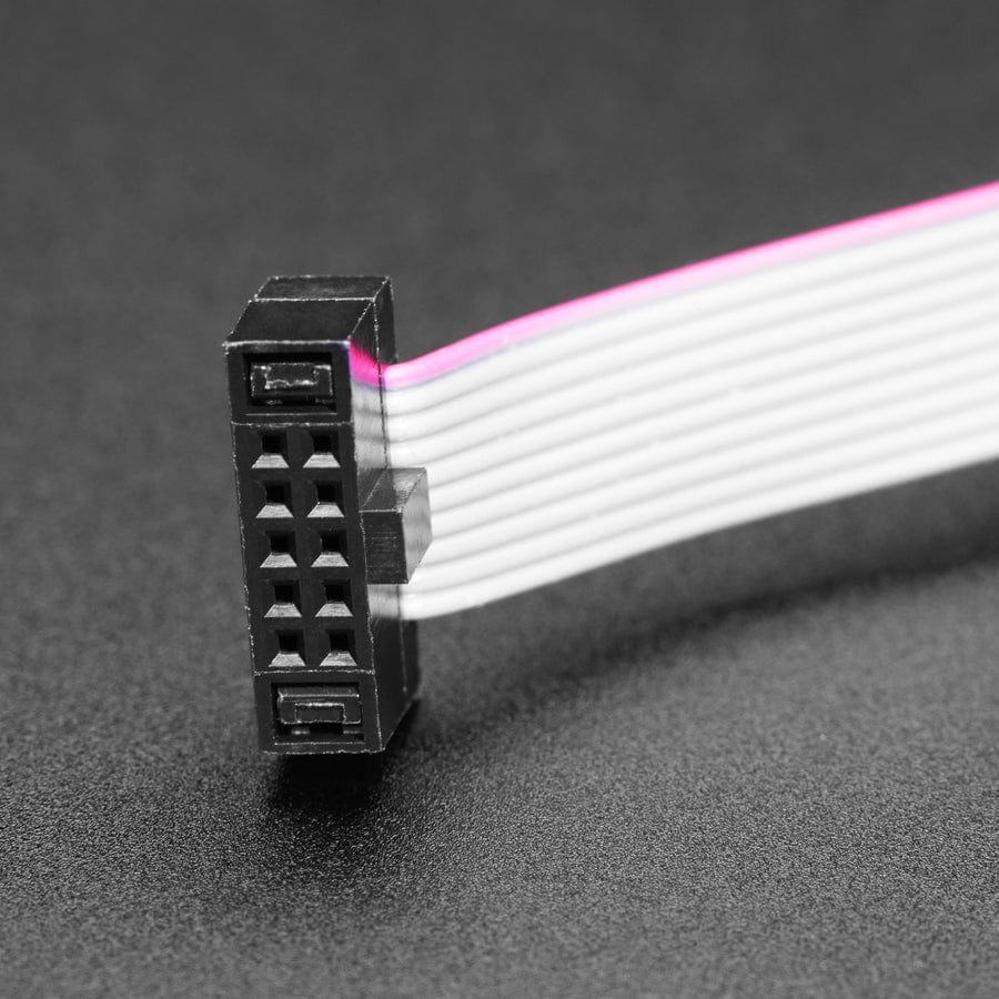 10-pin 2x5 Socket-Socket 1.27mm IDC (SWD) Cable - 300mm long - The Pi Hut