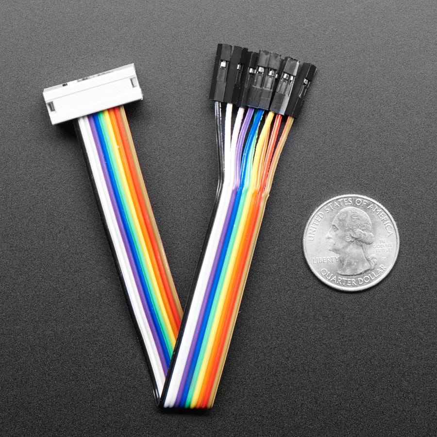 10-pin IDC Socket Rainbow Breakout Cable by Adafruit - The Pi Hut