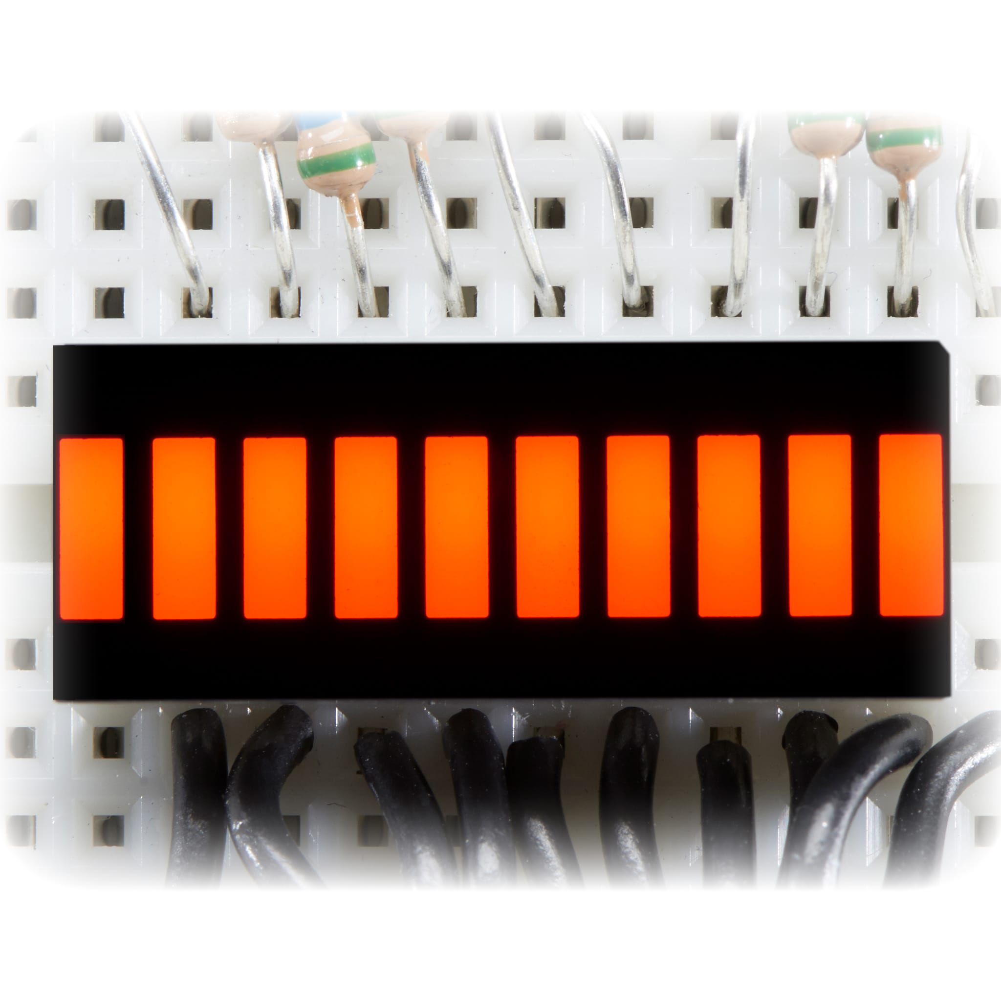 10 Segment Light Bar Graph LED Display - Amber (KWL-R1025UAB) by Adafruit - The Pi Hut