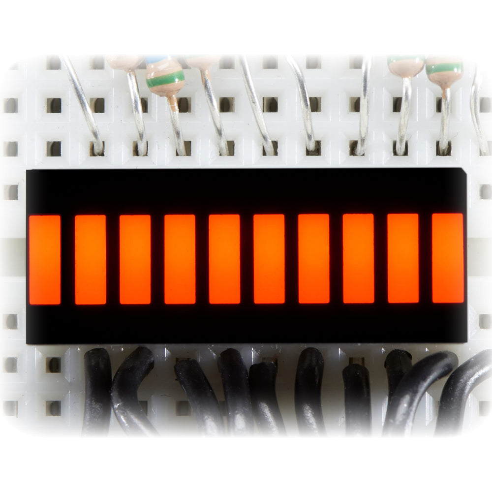 10 Segment Light Bar Graph LED Display - Amber (KWL-R1025UAB) by Adafruit - The Pi Hut