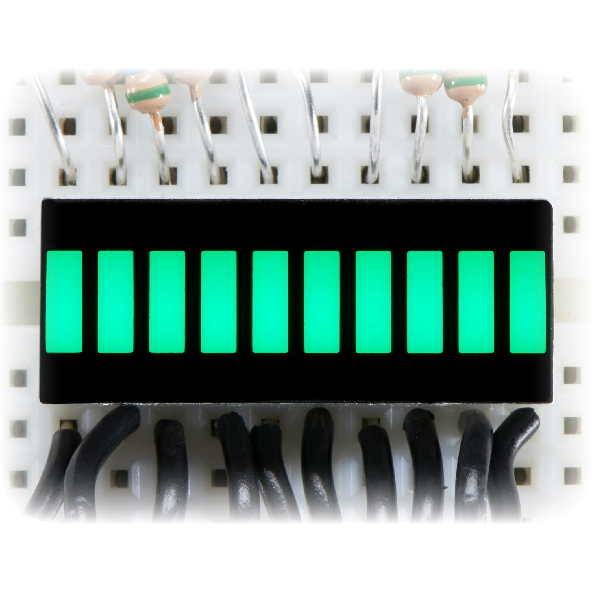 10 Segment Light Bar Graph LED Display - Pure Green (KWL-R1025PGB) by Adafruit - The Pi Hut