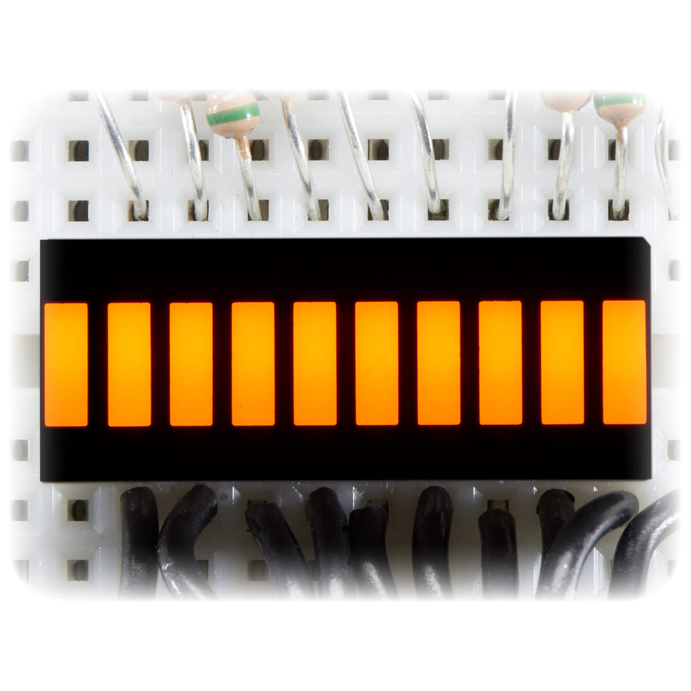 10 Segment Light Bar Graph LED Display - Yellow by Adafruit - The Pi Hut
