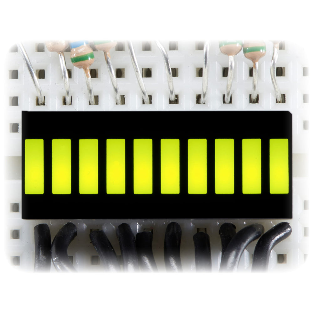 10 Segment Light Bar Graph LED Display - Yellow-Green by Adafruit - The Pi Hut