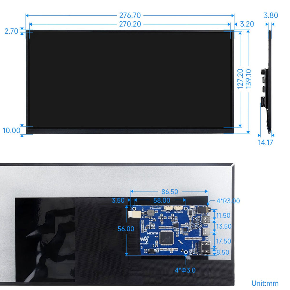 11.6" IPS Capacitive 10-Point Touch Display (1768 x 828) - The Pi Hut