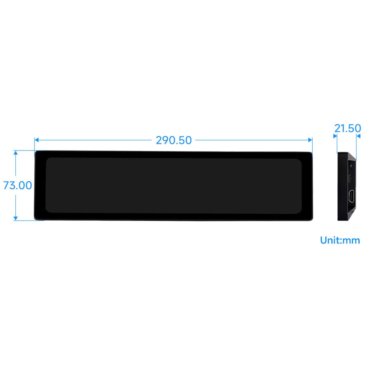 11.9" IPS HDMI Capacitive Touch Side Monitor  (320 x 1480) - The Pi Hut