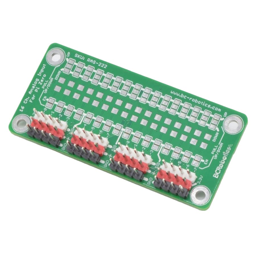 16 Channel Analog Input HAT – ADC For Raspberry Pi Zero (Assembled) - The Pi Hut