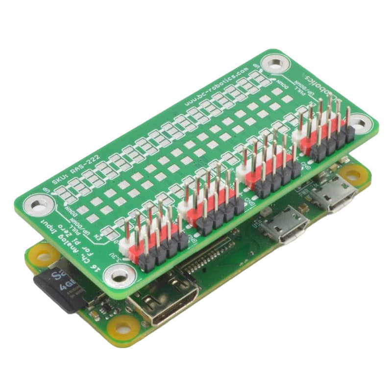 16 Channel Analog Input HAT – ADC For Raspberry Pi Zero (Assembled) - The Pi Hut