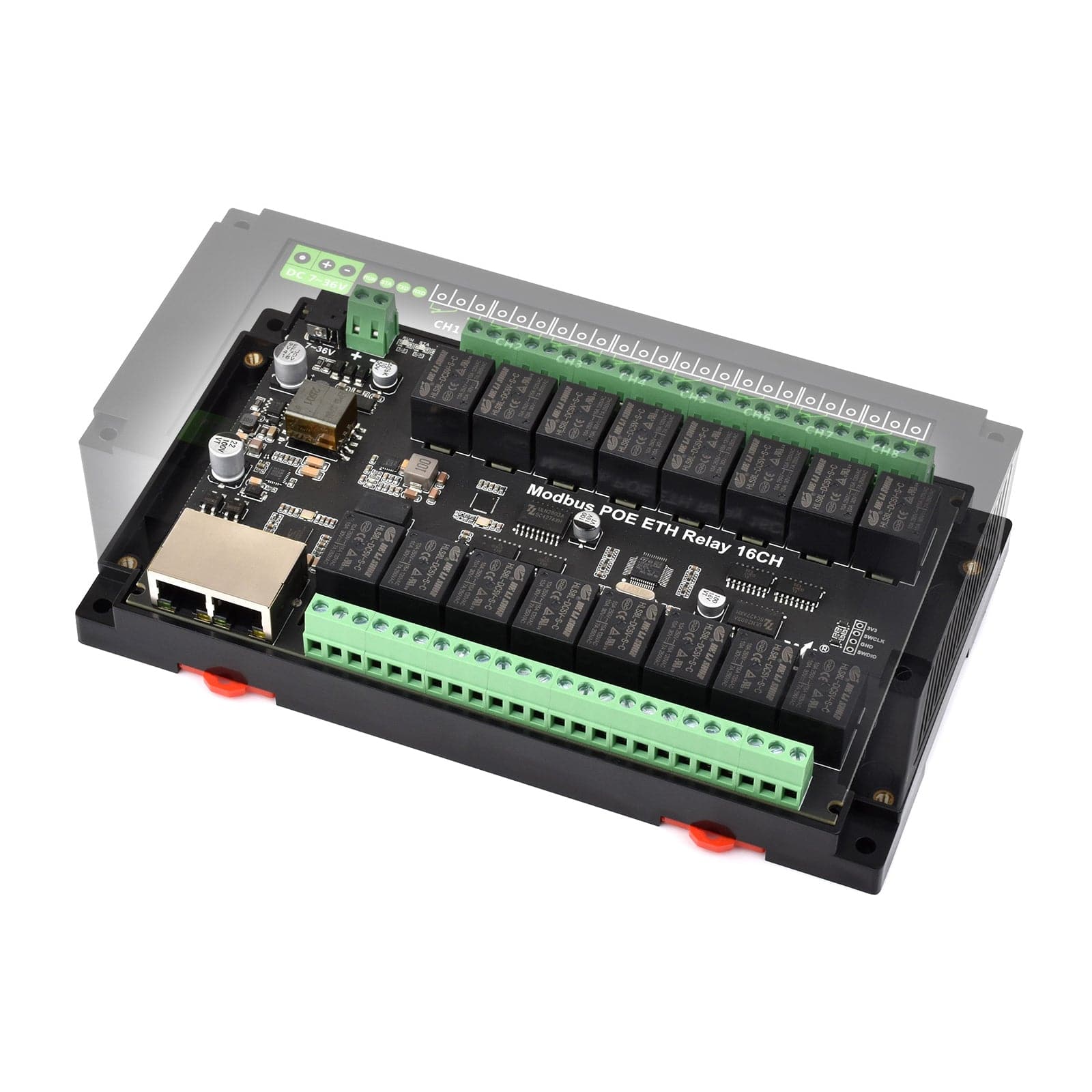 16-Channel Modbus Ethernet Relay Module by Waveshare - The Pi Hut