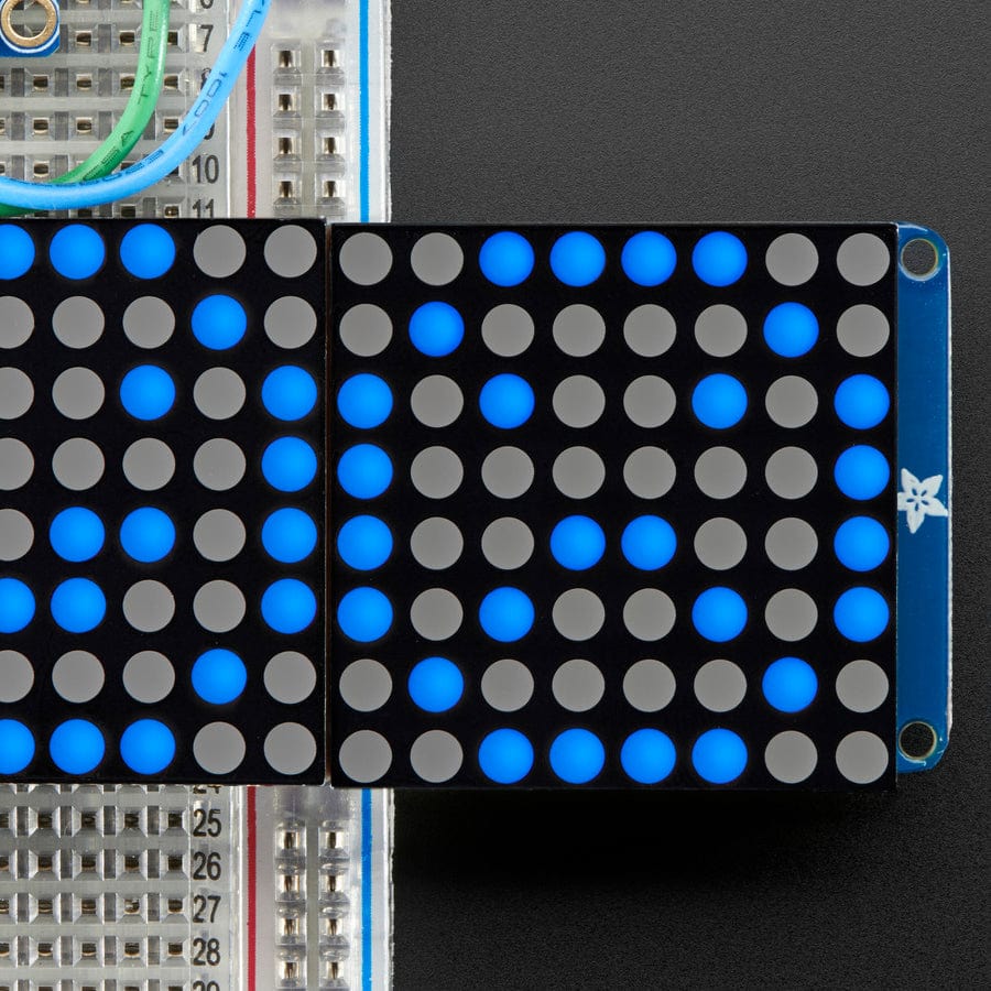 16 x 8 1.2" LED Matrix + Backpack - Ultra Bright Round Blue LEDs