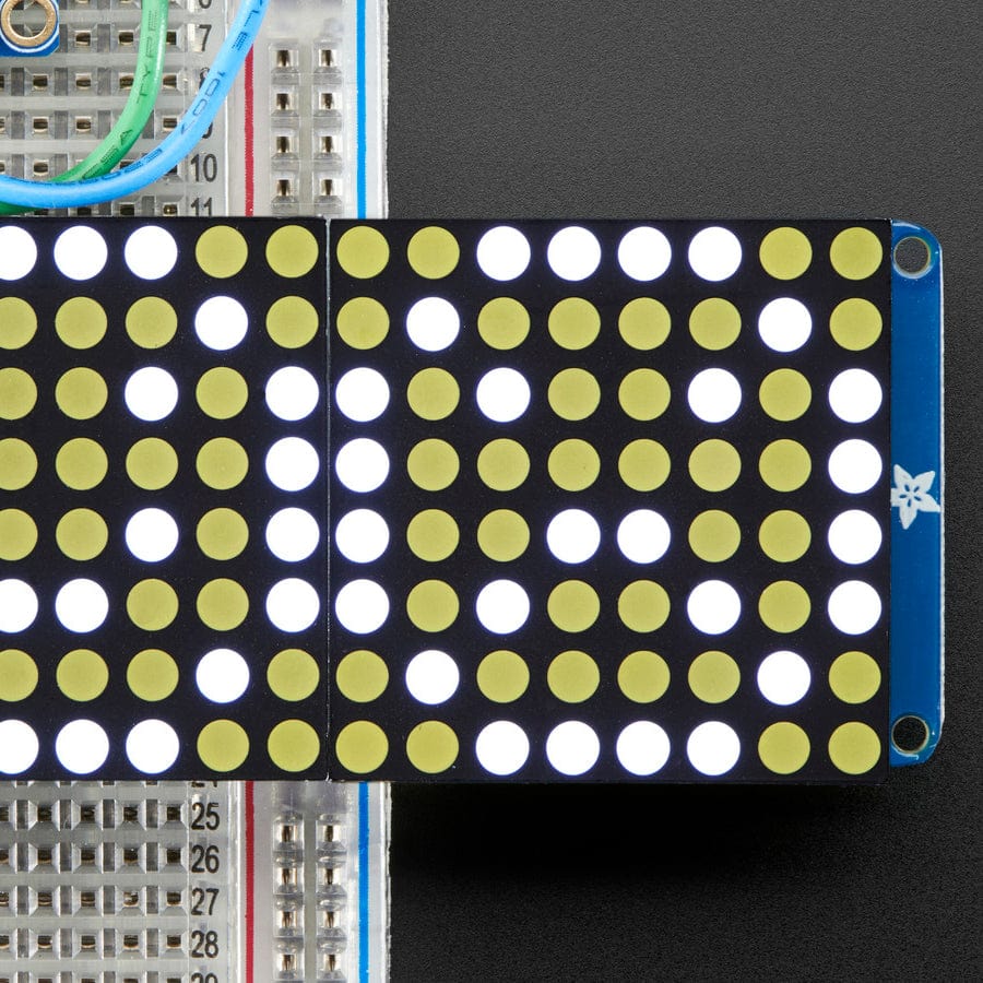 16 x 8 1.2" LED Matrix + Backpack - Ultra Bright Round White LEDs