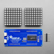 16 x 8 1.2" LED Matrix + Backpack - Ultra Bright Square Green LEDs - The Pi Hut