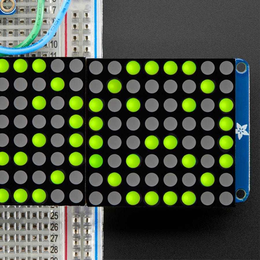 16 x 8 1.2" LED Matrix+Backpack UltraBright Round YellowGreen LEDs