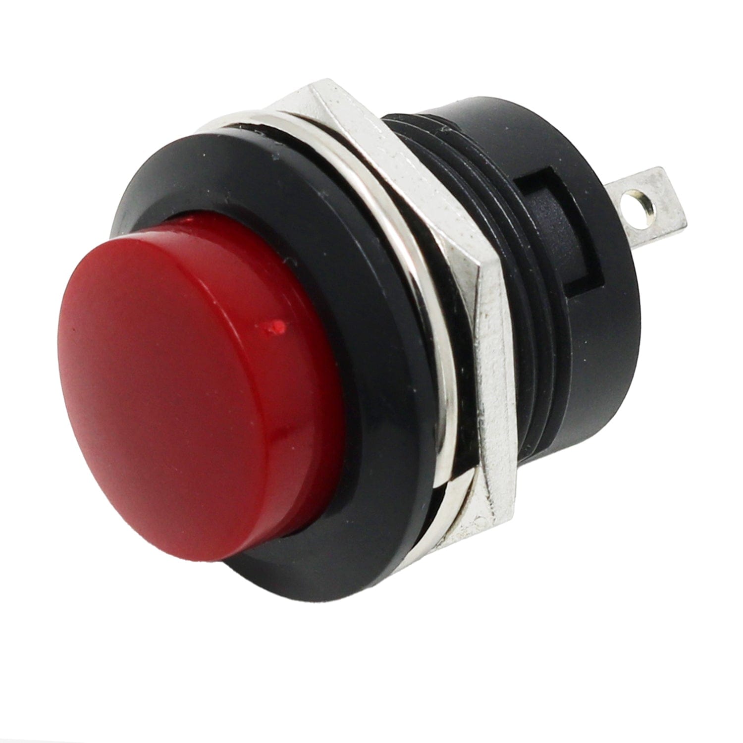 16mm Panel Mount Momentary Pushbutton -  Burgundy - The Pi Hut