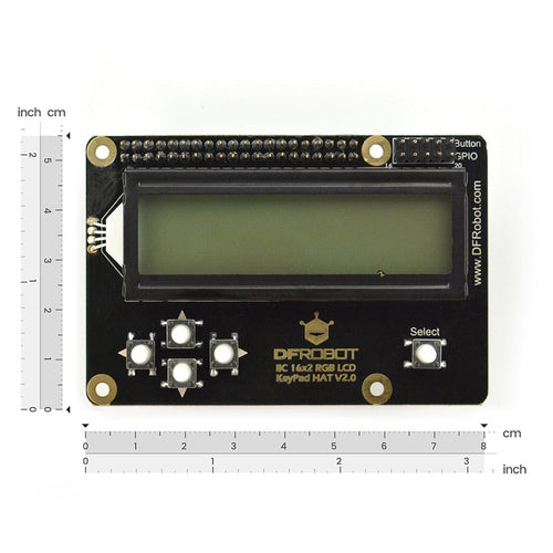 16x2 I2C RGB LCD Keypad HAT with RGB Backlight V2.0 - The Pi Hut