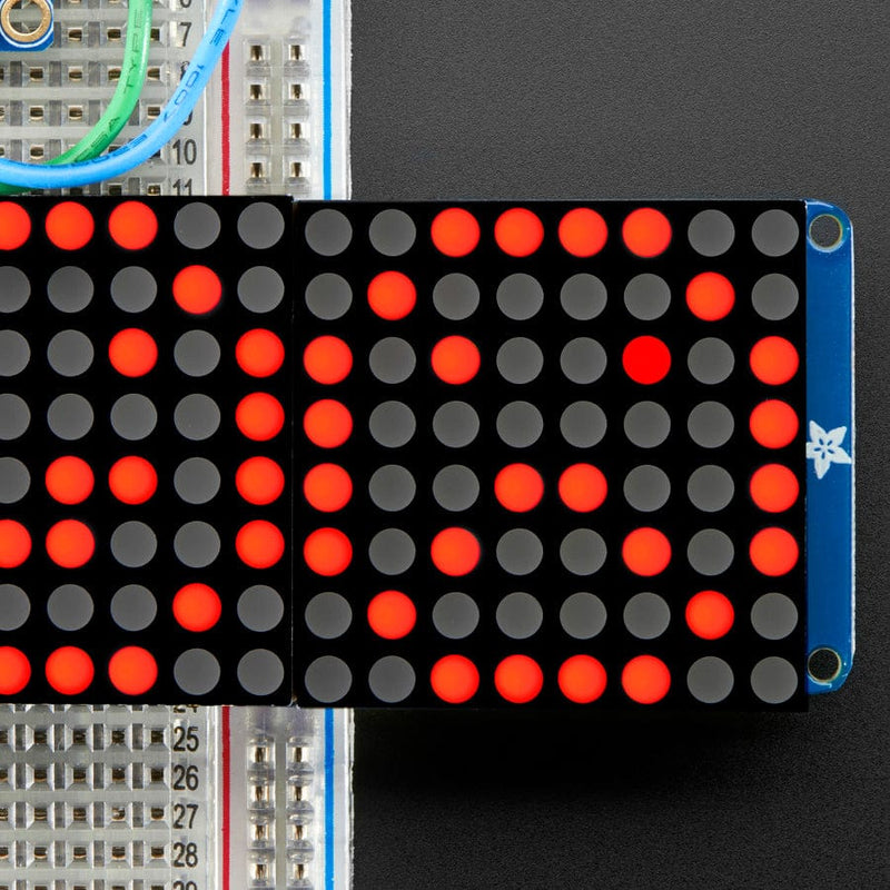 16x8 1.2" LED Matrix + Backpack - Ultra Bright Round Red LEDs - The Pi Hut