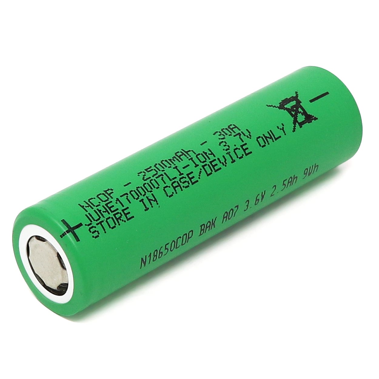 18650 Lithium-ion Rechargeable Cell - 2500mAh 3.7V 20A