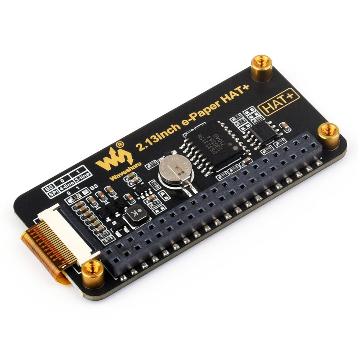 2.13" E-Paper HAT+ for Raspberry Pi (Black/White) (250 x 122)