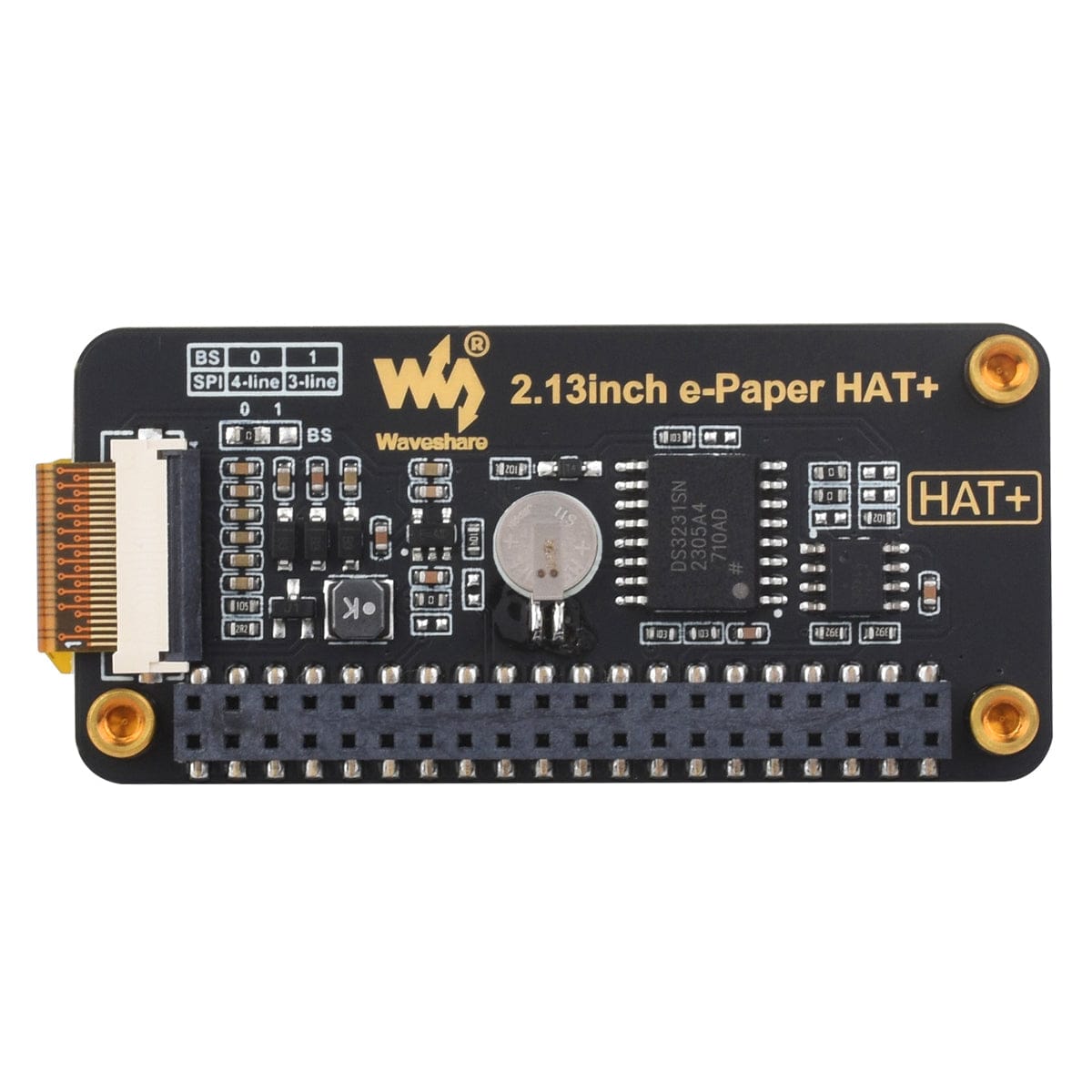 2.13" E-Paper HAT+ for Raspberry Pi (Black/White) (250 x 122)