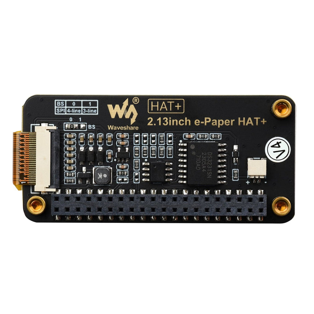 2.13" E-Paper HAT+ for Raspberry Pi (Black/White) (250x122) by Waveshare - The Pi Hut
