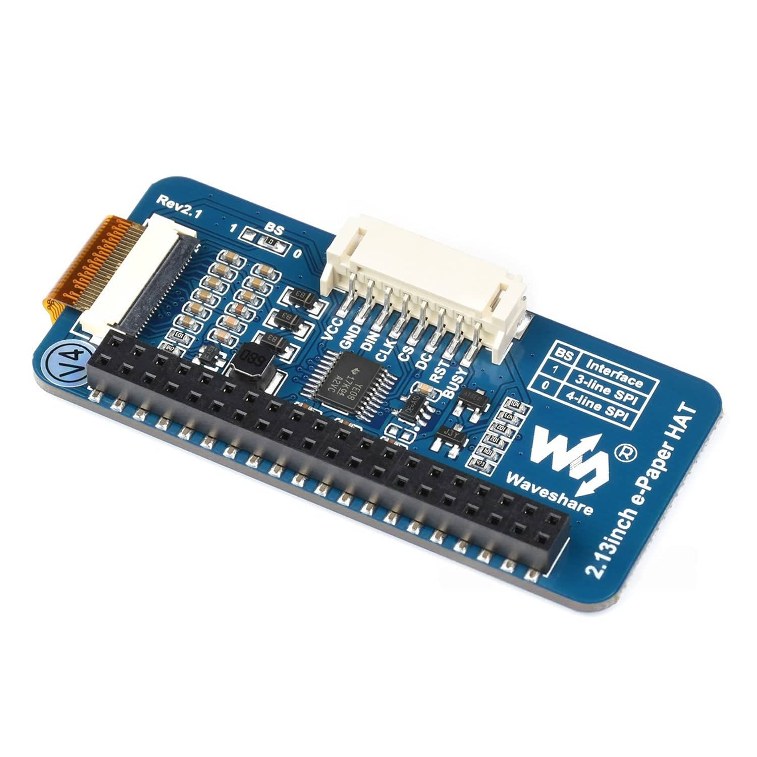 2.13" ePaper Display HAT B - Red/Black/White (250x122) by Waveshare - The Pi Hut