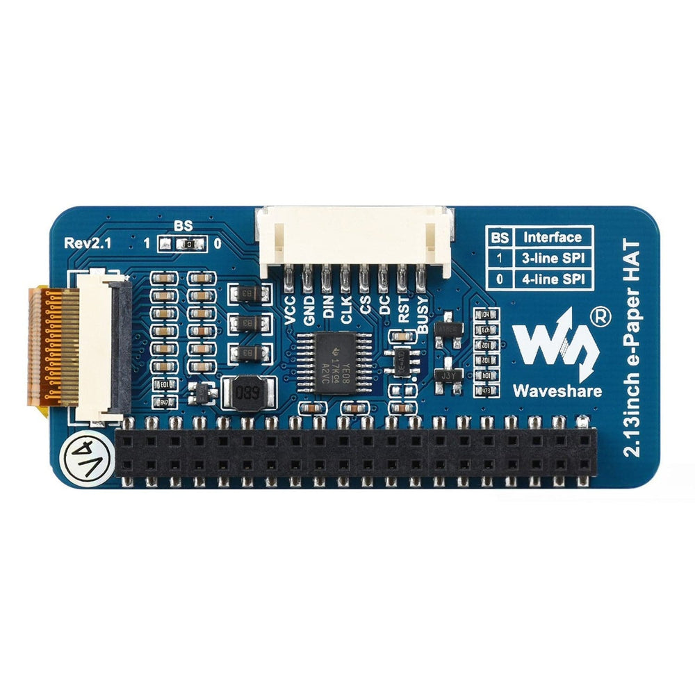 2.13" ePaper Display HAT B - Red/Black/White (250x122) by Waveshare - The Pi Hut