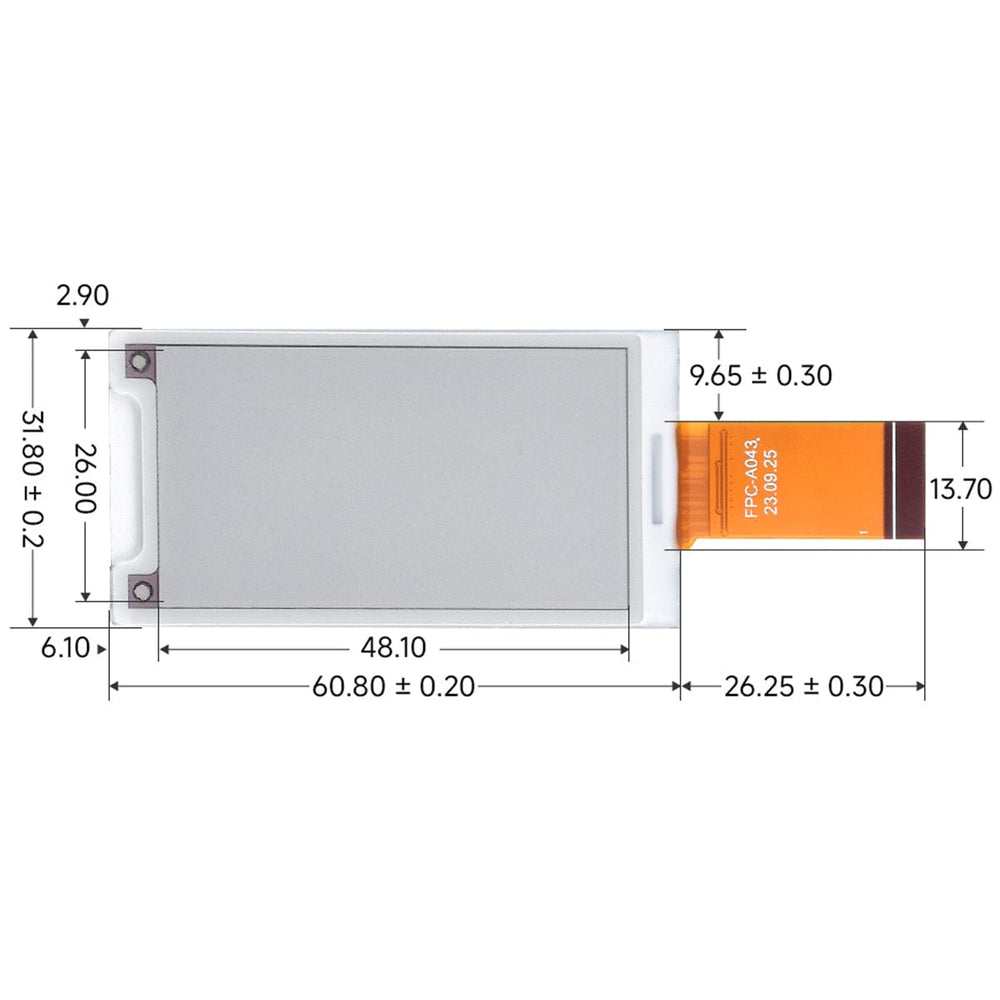 2.15" E-Paper Quad Colour Raw Display Panel (296 x 160)