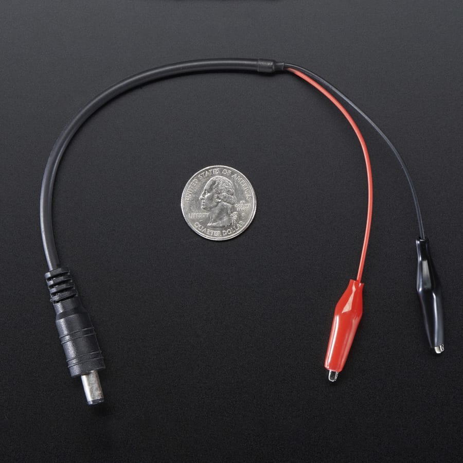 2.1mm DC Barrel Plug to Alligator Clips by Adafruit - The Pi Hut