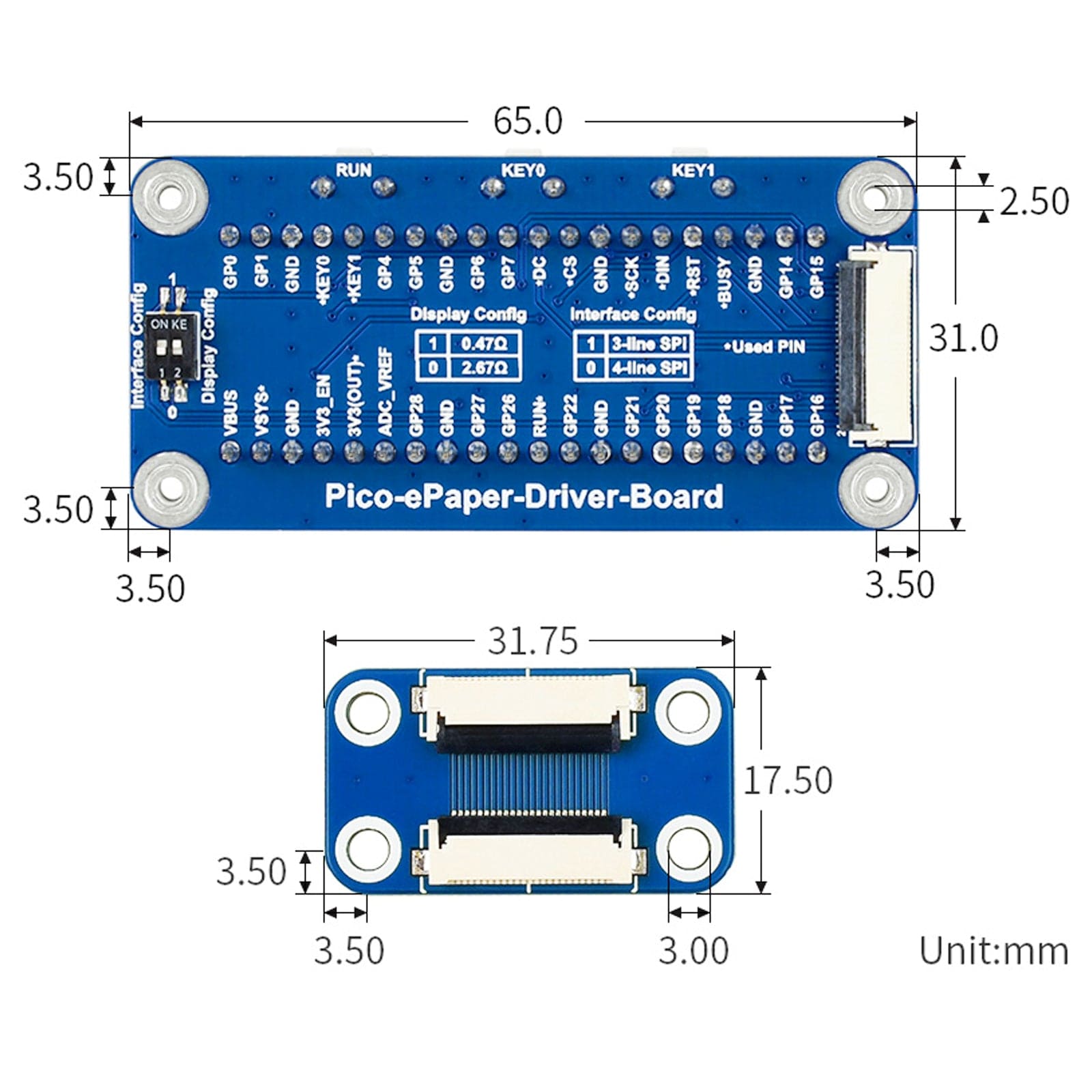 2.9" Flexible E-Paper Display Module for Raspberry Pi Pico (Black/White) (296×128) - The Pi Hut