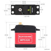 20kg.cm Copper Gear High-Torque 180° Digital Servo by Waveshare - The Pi Hut