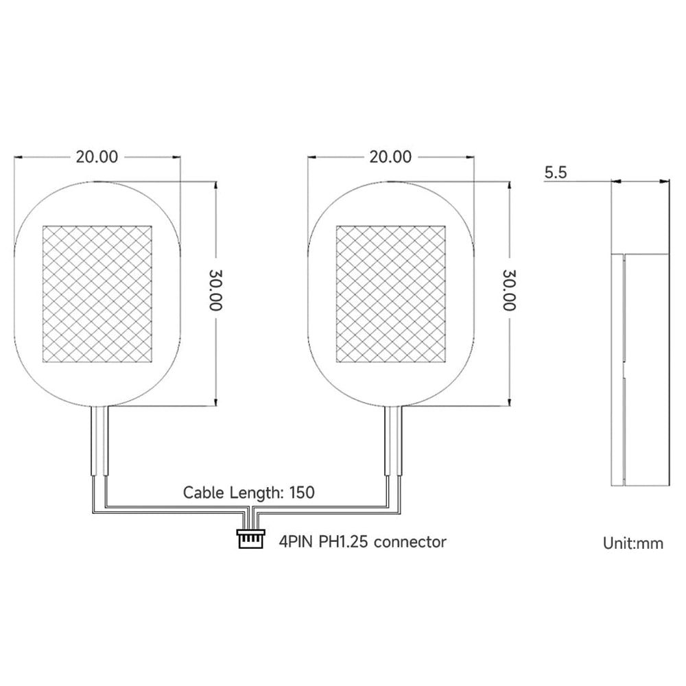 20x30mm Cavity Speakers with PH1.25 Connector (8Ω 2W)