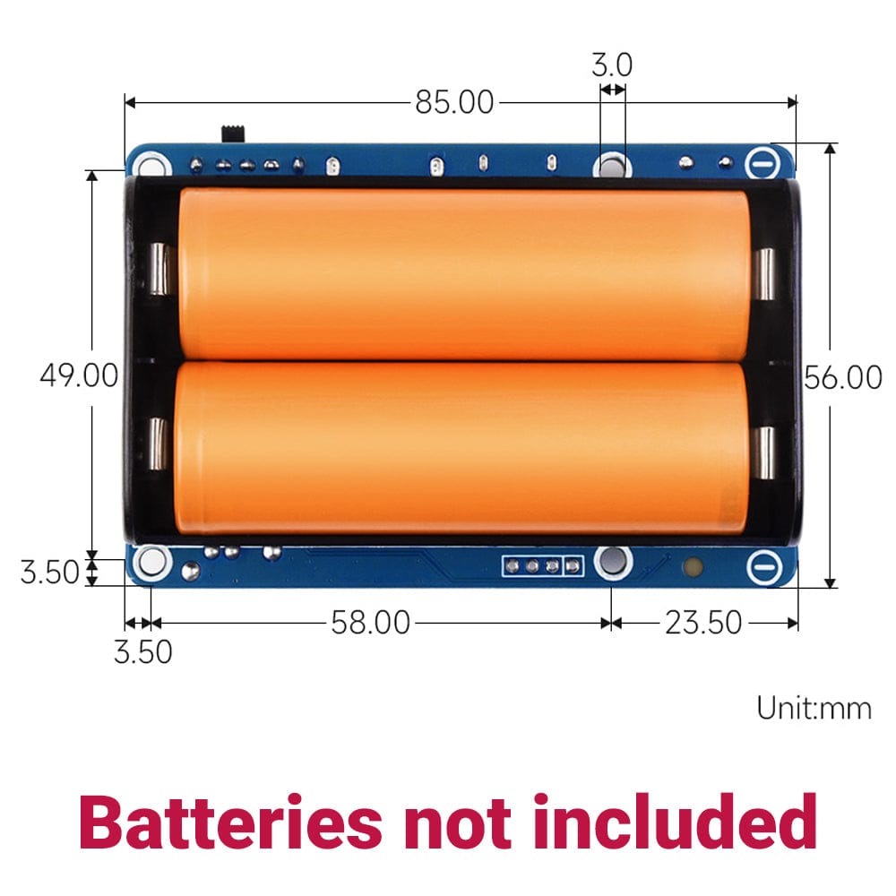 21700 UPS HAT (D) for Raspberry Pi 4/3 by Waveshare - The Pi Hut