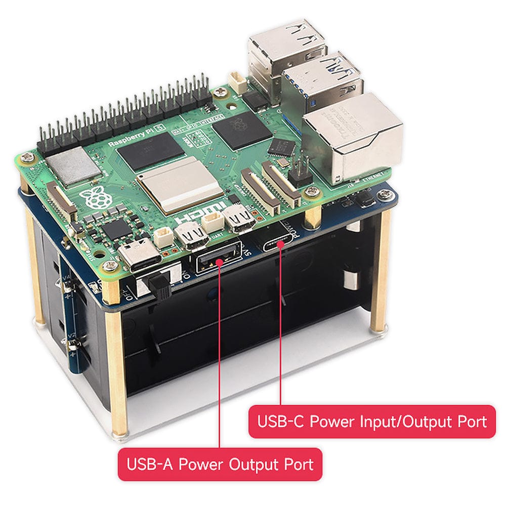 21700 UPS HAT (E) for Raspberry Pi 5/4/3 by Waveshare - The Pi Hut