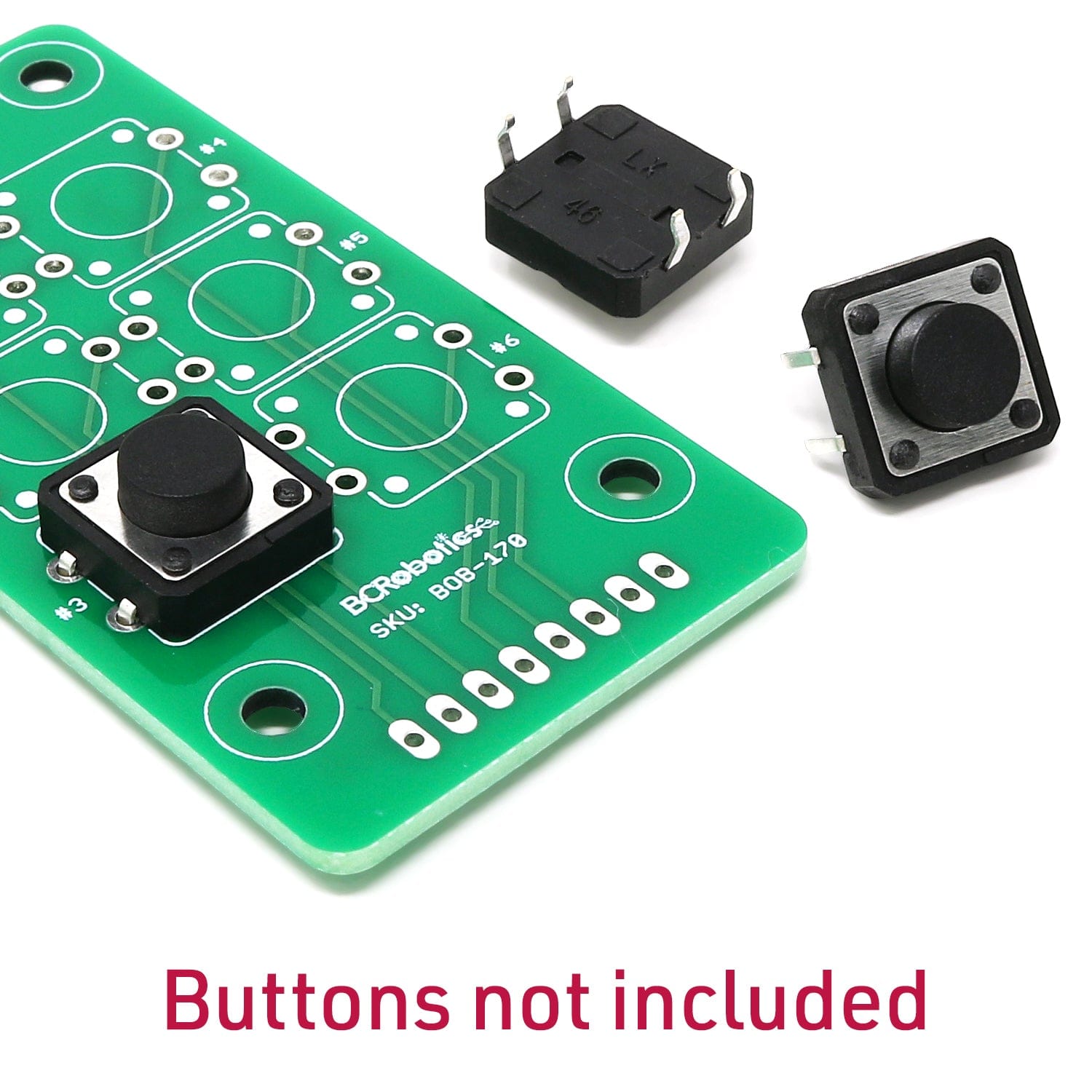 2x3 Tactile Button Breakout - Narrow by BCRobotics - The Pi Hut