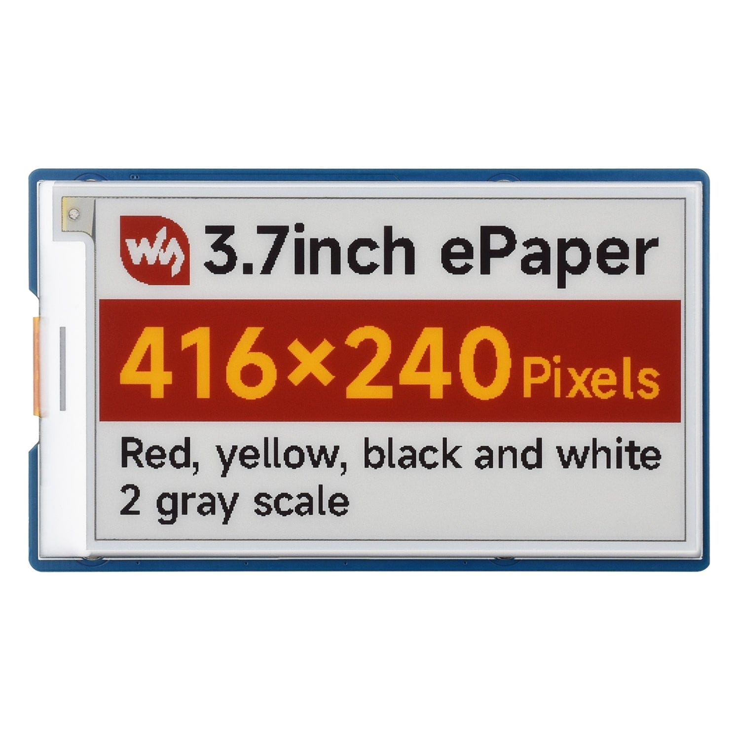 3.7" ePaper HAT (G) for Raspberry Pi - Red/Yellow/Black/White by Waveshare - The Pi Hut