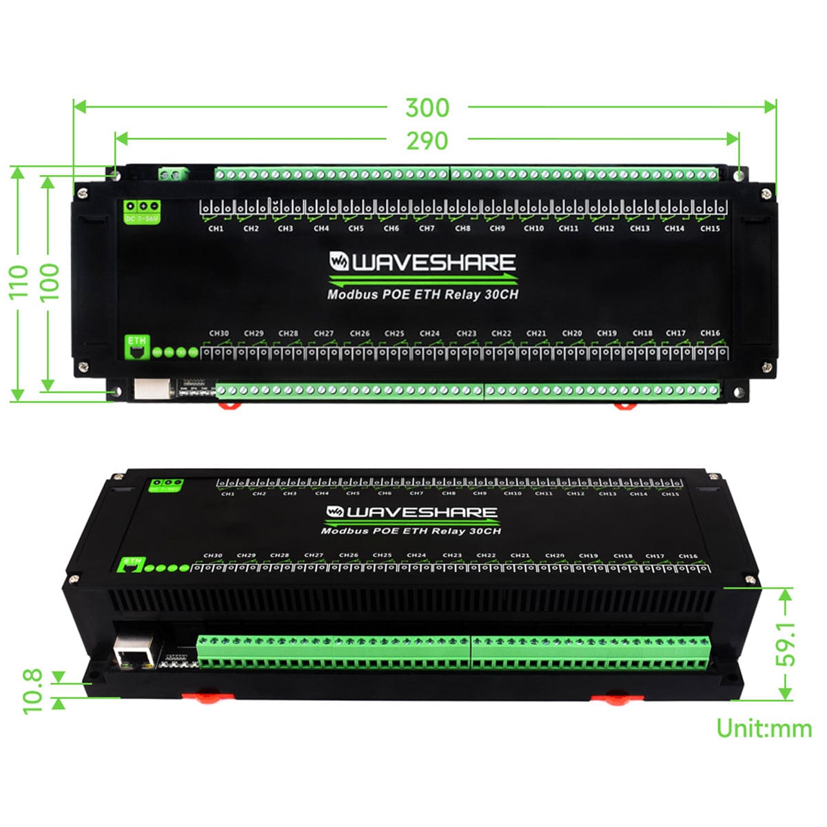 30-Channel Ethernet Relay Module with PoE - The Pi Hut