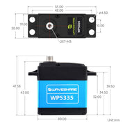 35kg.cm Steel Gear High-Torque 180° Digital Servo by Waveshare - The Pi Hut