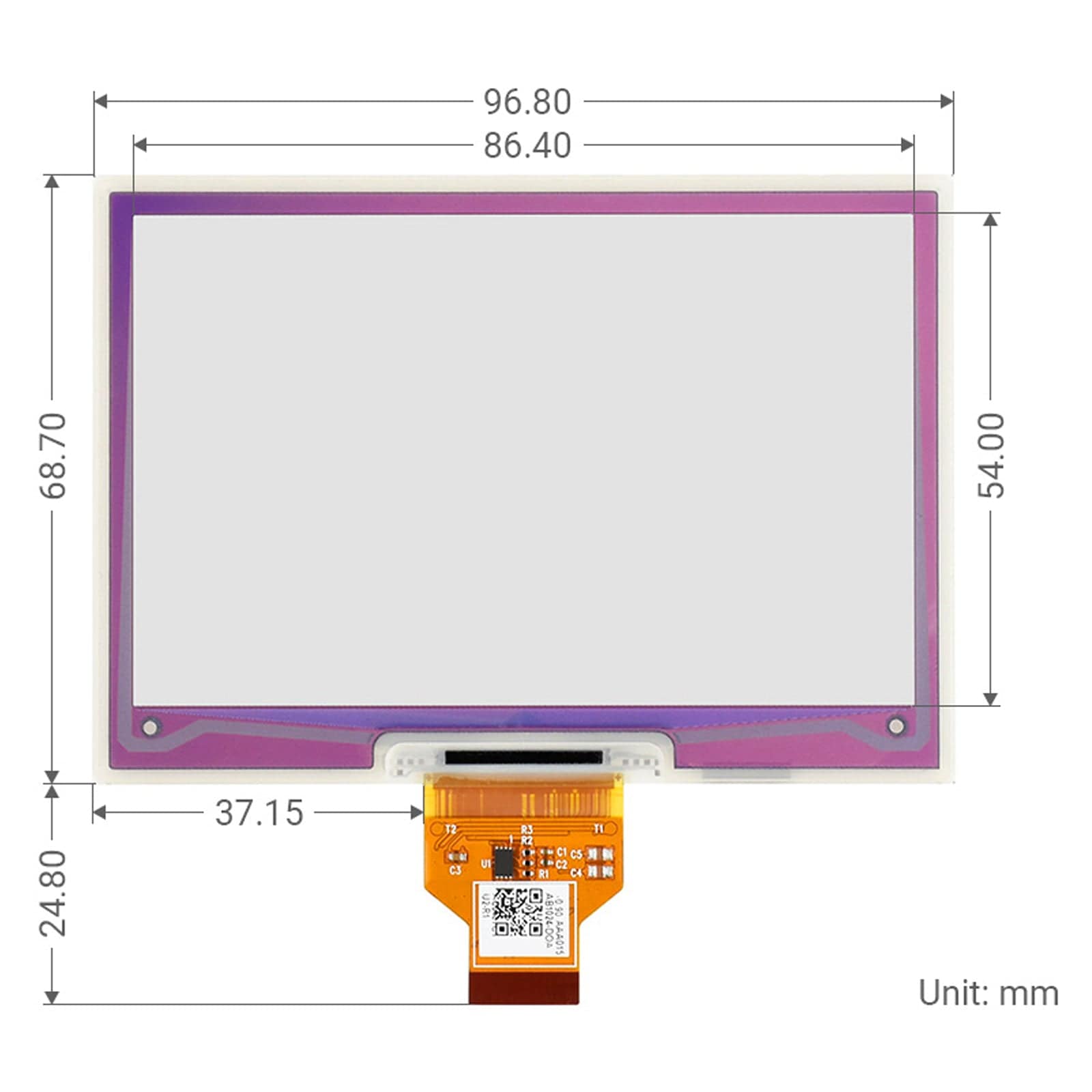 4.01" ACeP 7-Color E-Paper Display (without PCB) (640×400) - The Pi Hut