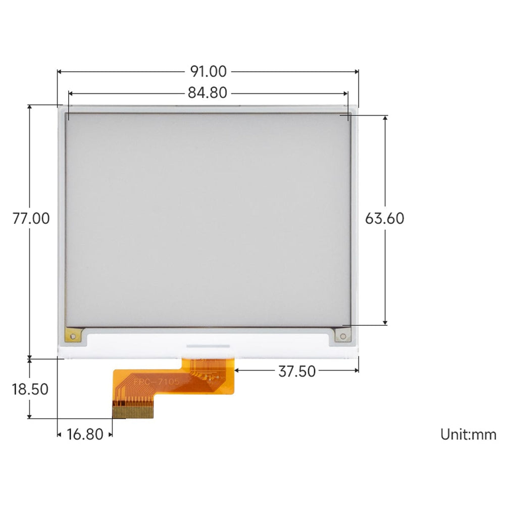 4.2" E-Paper Quad Colour Raw Display Panel (400 x 300)