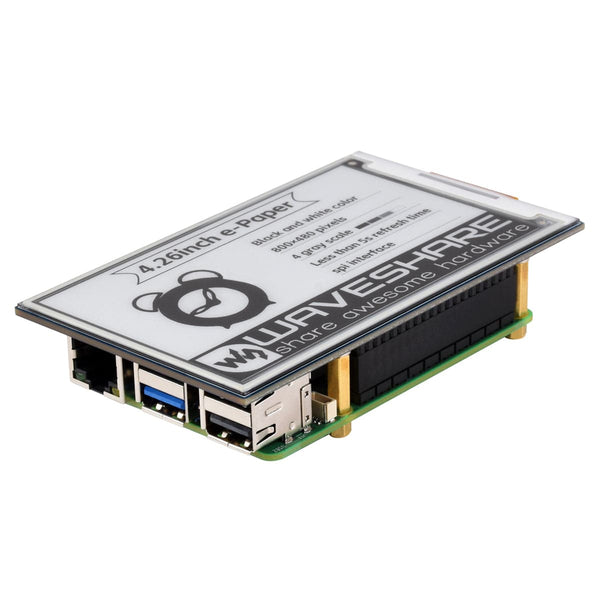 7.5inch E-Paper E-Ink Display HAT (B) For Raspberry Pi, 800×480 Pixels, Red / Black / White Three-Color, SPI Interface