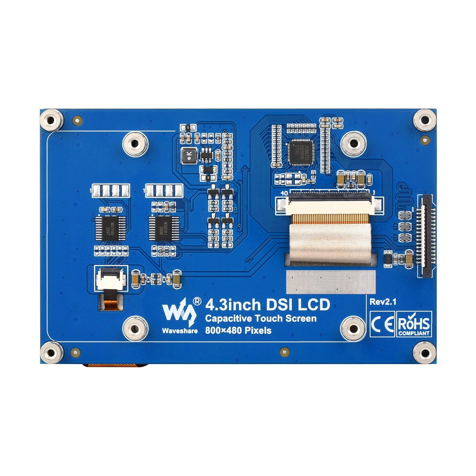 4.3" DSI QLED Capacitive Touch Display for Raspberry Pi (800x480) - The Pi Hut