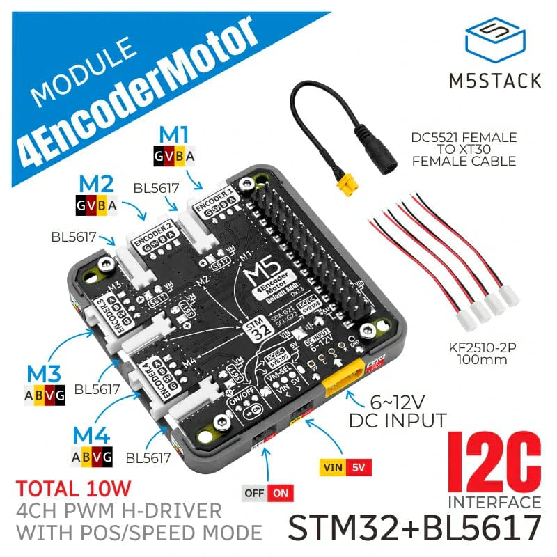 4-Channel Encoder Motor Driver Module (STM32F030) - The Pi Hut