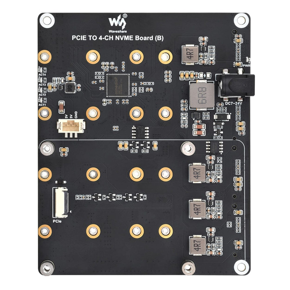4-Channel M.2 Adapter for Raspberry Pi 5 by Waveshare - The Pi Hut