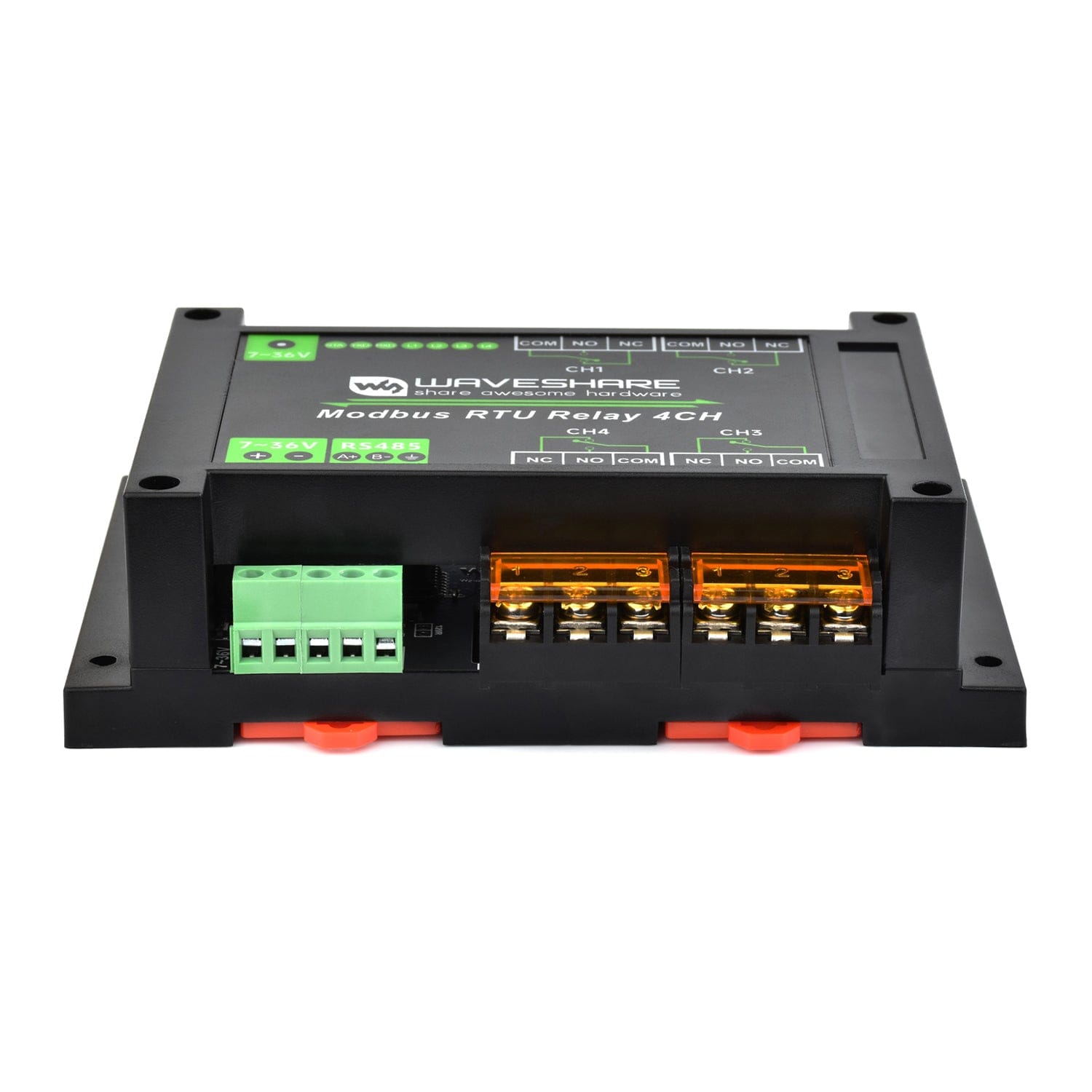 4-Channel Modbus RTU Relay Module with RS-485 Interface by Waveshare - The Pi Hut